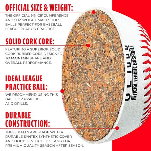 Franklin Sports Official Size Baseballs - 9" Baseballs - OL1000 Baseballs - Great for Practice + Training - Official Size + Weight - 1 Pack or 6 Pack in Saudi Arabia