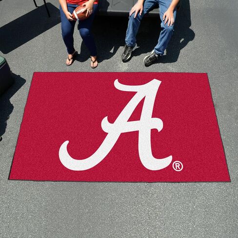 سجادة FANMATS 8304 Alabama Crimson Tide Ulti-Mat - 5 قدم. × 8 قدم. | سجادة منطقة المشجعين الرياضيين، وسجادة ديكور المنزل، وسجادة التتبع - شعار أساسي، قرمزي in Kuwait
