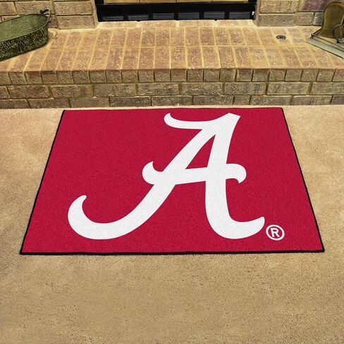 سجادة FANMATS 8304 Alabama Crimson Tide Ulti-Mat - 5 قدم. × 8 قدم. | سجادة منطقة المشجعين الرياضيين، وسجادة ديكور المنزل، وسجادة التتبع - شعار أساسي، قرمزي in Kuwait