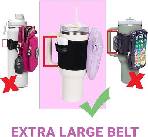 حقيبة كأس ستانلي أنيقة ولطيفة وحقيبة زجاجة مياه كبيرة لستانلي XL حزام مضاد للانزلاق ملحقات كأس ستانلي للصالة الرياضية والسفر في الهواء الطلق متوافقة مع ستانلي كوينشر (الوردي والأرجواني والأزرق) in Kuwait