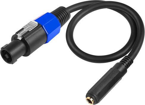 CERRXIAN 1.64FT Speakon إلى 1/4 TS أنثى Mono Jack كابلات مكبر الصوت، 6.35 مم (1/4 بوصة) TS Jack to Speakon Male مكبر الصوت محول الصوت لسلك مكبر الصوت DJ/PA in Saudi Arabia