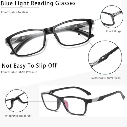 نظارات قراءة رياضية مضادة للضوء الأزرق بأرجل قابلة للفصل، مناسبة للرجال والنساء in Kuwait