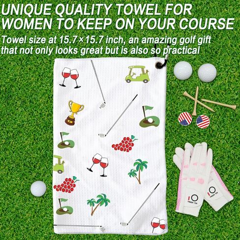 FINGER TEN Golf Towel Microfiber Waffle Towels for Golf Bags for Men Women with Clip and Brush 15.7’’X15.7’’ Set in Gray Black Blue Purple (Daisy&Black&Purple, 15.7''X15.7'') in Saudi Arabia
