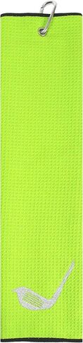 Birdie Club Head Tri-fold Microfiber Waffle Golf Towel with Carabiner Clip 16"X21" (Lime) in Saudi Arabia