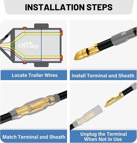 Oyviny 7 دبوس مقطورة الأسلاك تسخير 6 أقدام الطقس البارد معزول RV بليد 7 طريقة مقطورة ضفيرة مع التوصيل والتشغيل ضفيرة قابلة للفصل، شوكات مزدوجة 7 طريقة مقطورة الحبل -40F إلى 105F درجة التقييم in Saudi Arabia