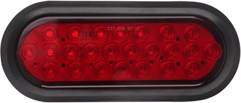 8 قطع 6 بوصات مصابيح LED بيضاوية للمقطورة، 24-LED 6 بوصات بيضاوية LED توقف الانعطاف أضواء خلفية للفرامل مثبتة بحلقة تثبيت مع 3 مقابس سلكية للمقطورة RV شاحنة حافلة in Kuwait