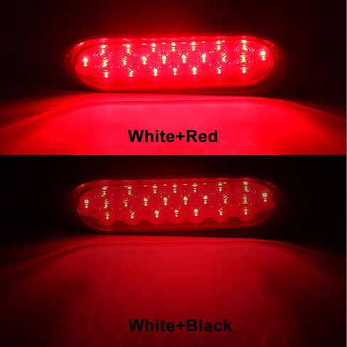 8 قطع 6 بوصات مصابيح LED بيضاوية للمقطورة، 24-LED 6 بوصات بيضاوية LED توقف الانعطاف أضواء خلفية للفرامل مثبتة بحلقة تثبيت مع 3 مقابس سلكية للمقطورة RV شاحنة حافلة in Kuwait