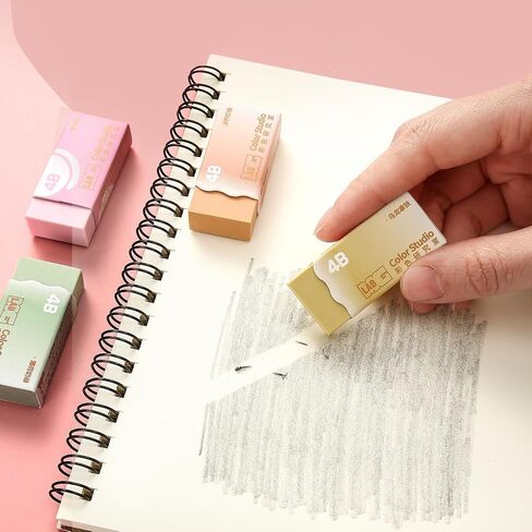 M&G 6 Pcs Pencil Erasers, Assort Color Rectangular Erasers, Writing Erasers for School Office, Art Erasers for Drawing (Macarons) in Kuwait