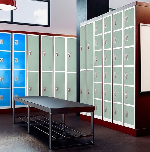 AdirOffice Large School Locker with 6 Doors 6 Hooks Storage Locker for Garage Storage - Office Storage Lockers (6 Door, Black) in Kuwait