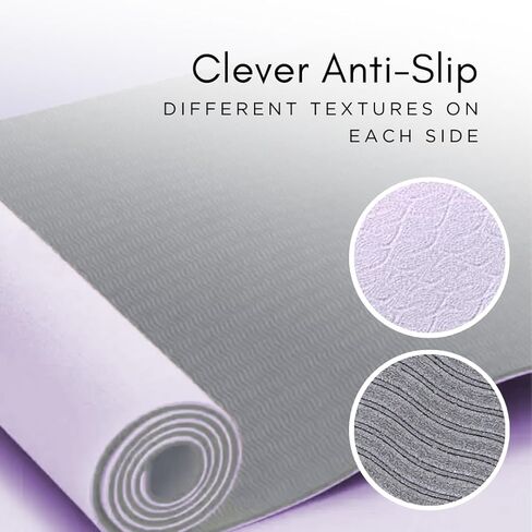 سجادة يوجا، غير قابلة للانزلاق ومضادة للتمزق بسمك 1/4 مقاس 72 بوصة × 24 بوصة TPE صديقة للبيئة، بيلاتيس، تمارين منزلية، تمارين رياضية، سجادة لياقة بدنية مع حزام للحمل in Kuwait