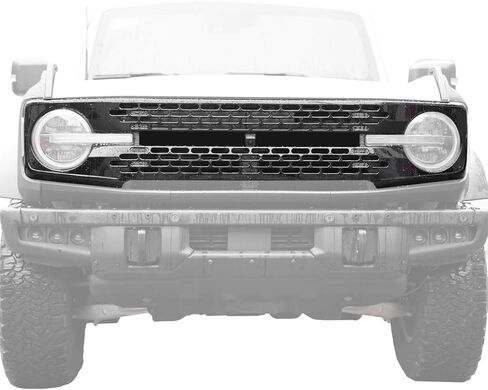 شبكة أمامية KIWI MASTER متوافقة مع ملحقات Ford Bronco 2021-2024 شبكة مصد سوداء غير لامعة (متضمنة حروف، قابلة للطلاء) in Saudi Arabia
