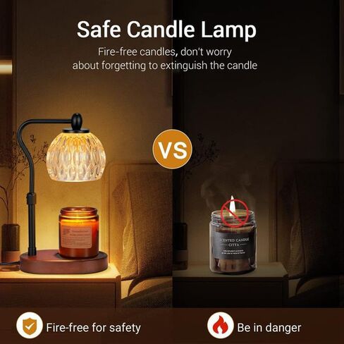 Candle Warmer Lamp with Timer, Stepless DimmingAromatherapy Wax Melter, Ideal for Small and Large Candles, Home Decor, and Scented Candle Heating with 2 * 50W Bulbs (Gold) in Saudi Arabia