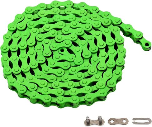 Single-Speed Bicycle Chain, 1-Speed Bike Chain, Multicolour, 1/2 x 1/8 Inch, 116 Links (116L, Green, 1) in Kuwait