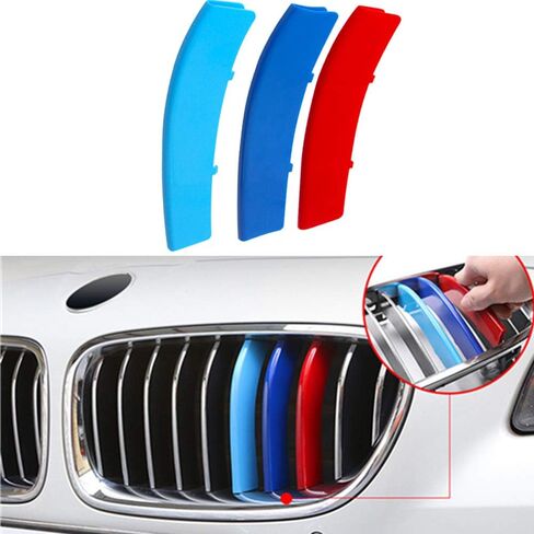 شرائط شبكية شريطية ملونة M، شرائط إدراج شبكية رياضية M لشوايات الكلى 2011-2013 BMW F10 F11 5 Series 528i 535i 550i (12 شعاعًا فقط، وليس لـ 10 شعاع) in Kuwait