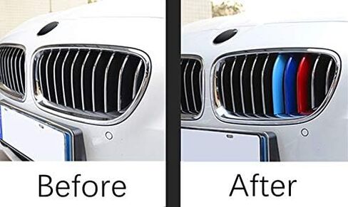 شرائط شبكية شريطية ملونة M، شرائط إدراج شبكية رياضية M لشوايات الكلى 2011-2013 BMW F10 F11 5 Series 528i 535i 550i (12 شعاعًا فقط، وليس لـ 10 شعاع) in Kuwait