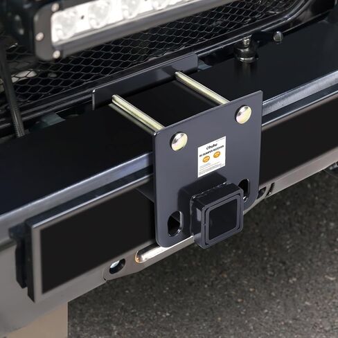 Ohuhu RV Bumper Hitch 2" Receiver Adapter with Hitch Pin & Hitch Cover, Openning 3500 LBS Capacity Fits 4" x 4" Bumper Trailer Towing Cargo Carrier Bike Racks in Saudi Arabia