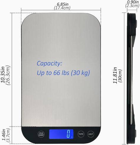 Shipping Scale, 66lb/0.1oz Accurate Digital Postal Scale with Hold and Tare, LCD Display Postage Scale, Mail Scale for Shipping Packages, Batteries and USB Charger Included in Saudi Arabia