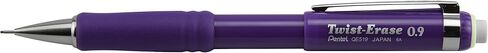 قلم رصاص ميكانيكي Twist-Erase III من Pentel، 12 عبوة، 0.9 مم، أسطوانة بنفسجية (QE519V)، أرجواني in Saudi Arabia