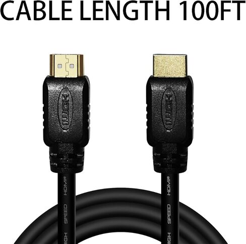 كابل HDMI بطول 75 قدم، كابل HDMI عالي السرعة ذكر إلى كابل ذكر، كابل HDMI إلى HDMI يصل إلى 4K@30 هرتز (أسود) in Kuwait