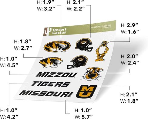 ملصق جامعة ميسوري تايجرز MU Mizzou ملصقات شارات الفينيل زجاجة مياه للكمبيوتر المحمول سجل قصاصات السيارة T2 (النوع 2) in Kuwait