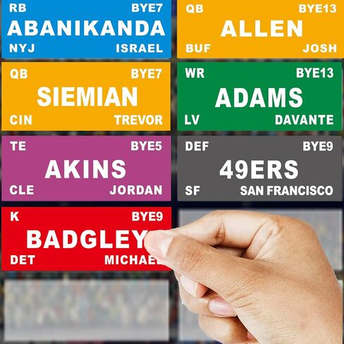 مجموعة Fantasy Football Draft Board 2023-2024 لوحة كبيرة جدًا مع 14 فريقًا 20 جولة 500+ ملصقات للاعبين 2023 أفضل مبتدئ وملصق فارغ in Kuwait