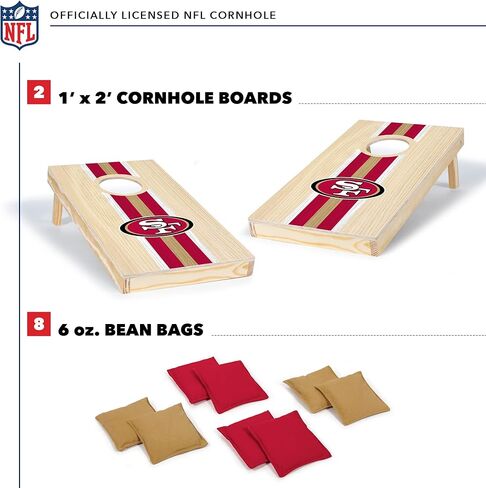 Wild Sports NFL Football Portable Size 1' x 2' Solid Wood Cornhole Set with Direct Print HD Team Graphics – Travel Size in Saudi Arabia