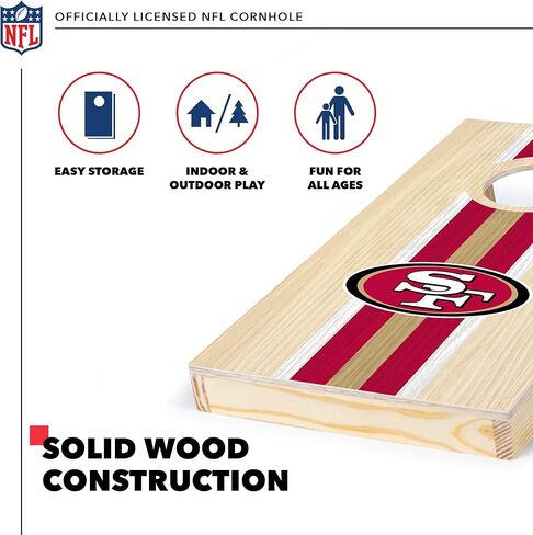 Wild Sports NFL Football Portable Size 1' x 2' Solid Wood Cornhole Set with Direct Print HD Team Graphics – Travel Size in Saudi Arabia