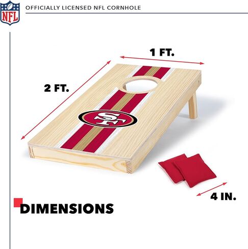 Wild Sports NFL Football Portable Size 1' x 2' Solid Wood Cornhole Set with Direct Print HD Team Graphics – Travel Size in Saudi Arabia