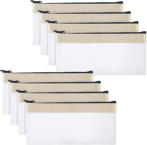 Glenmal 8 Pieces Money Bags with Zipper Clear Cash Envelopes Money Pouches Cash Bank Deposit Bags Money Pouches for Saving Organizer Collectors, 7.3 x 3.9 Inches in Saudi Arabia