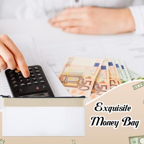 Glenmal 8 Pieces Money Bags with Zipper Clear Cash Envelopes Money Pouches Cash Bank Deposit Bags Money Pouches for Saving Organizer Collectors, 7.3 x 3.9 Inches in Saudi Arabia