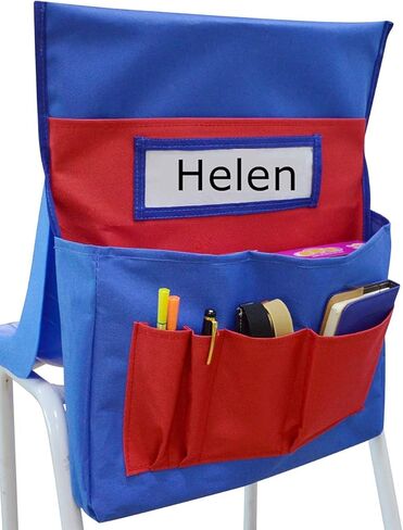 Chairback Buddy Pocket,Chair Pocket Back of Chair Organizer Seat Back Pockets Storage with Label Slot Multiple Pockets for School Home Classrooms in Saudi Arabia