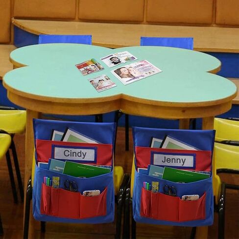 Chairback Buddy Pocket,Chair Pocket Back of Chair Organizer Seat Back Pockets Storage with Label Slot Multiple Pockets for School Home Classrooms in Saudi Arabia
