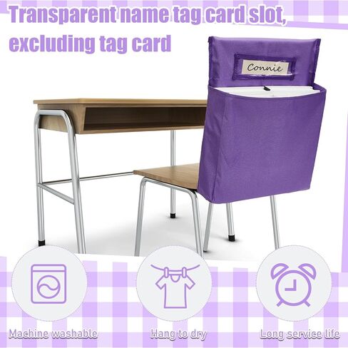 Lewtemi 2 Pack Chair Back Pockets Storage School Seat Pockets Storage for Classrooms Desk Pocket Organizer without Name Tag, 18 x 17 Inch(Blue, Green) in Saudi Arabia