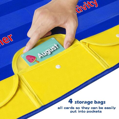 مخطط جيب للتقويم والطقس لتعلم الأطفال، كبير 35 بوصة × 27.5 بوصة، مخطط جيب لتقويم التعليم المنزلي مع 156 بطاقة، تقويم شهري لمستلزمات الفصول الدراسية في المدرسة المنزلية ورياض الأطفال in Kuwait