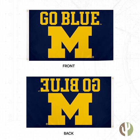 Desert Cactus University of Michigan Flag Wolverines UM U of M Flags Banners 100% Polyester Indoor Outdoor 3x5 (Style A) in Saudi Arabia