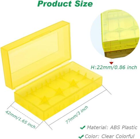 10 قطع حافظة تخزين بطاريات ملونة شفافة لبطارية 2 18650 أو 4 CR123A (فتحتان - 10 قطع متعددة الألوان) in Kuwait