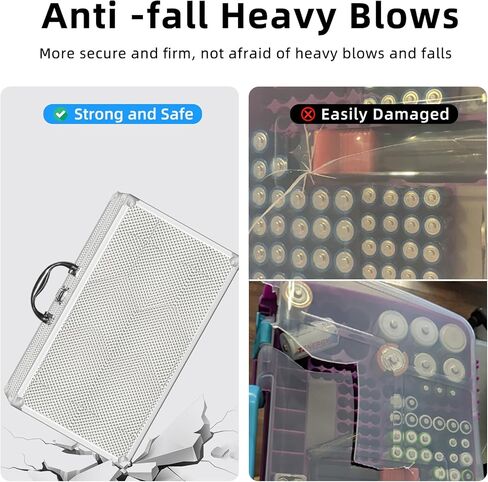 Hard Battery Organizer Storage Box - Holds 100+ Batteries + Battery Tester | Durable | Waterproof & Shockproof | Organize and Store AA AAA C D 9V Batteries (Diamond Panel, Black-1) in Saudi Arabia