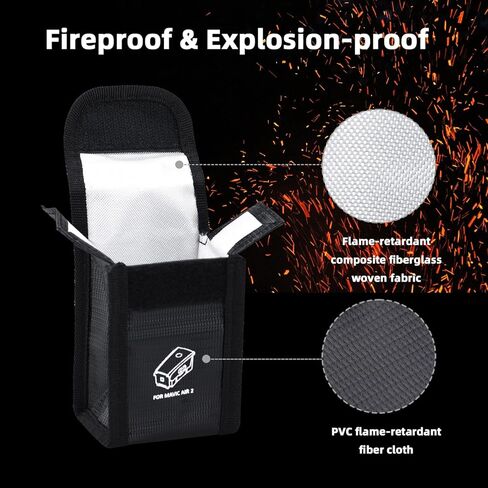 حقيبة آمنة للبطارية من HeiyRC ومقابس مقاومة للغبار للبطارية DJI Air 2S/Mavic Air 2 حافظة تخزين للحماية من البطاريات وحقيبة مقاومة للانفجار (مجموعة 3+1) in Kuwait