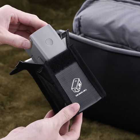 HeiyRC Battery Safe Bag & Battery Dust-proof Plugs for DJI Air 2S/Mavic Air 2 Batteries Protection Storage Case Fireproof Explosion-proof Pouch (3+1 Set) in Saudi Arabia