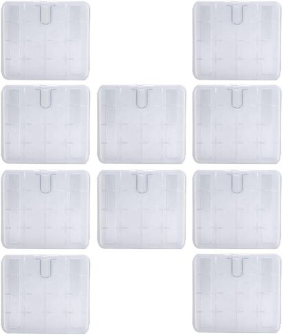 10 عبوات من علبة تخزين البطاريات البلاستيكية / صندوق / منظم / حامل لـ 4 بطاريات 18650 أو 8 بطاريات RCR123A - غلاف أبيض (4 فتحات - أبيض - 10 قطع) in Kuwait