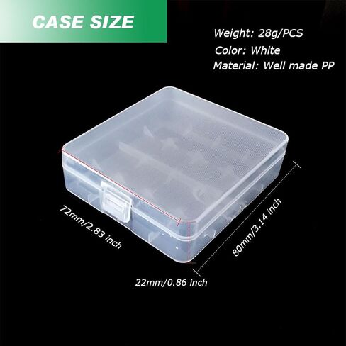 10 عبوات من علبة تخزين البطاريات البلاستيكية / صندوق / منظم / حامل لـ 4 بطاريات 18650 أو 8 بطاريات RCR123A - غلاف أبيض (4 فتحات - أبيض - 10 قطع) in Kuwait