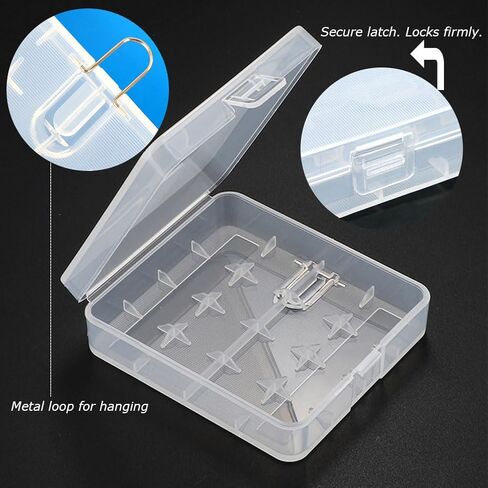 10 عبوات من علبة تخزين البطاريات البلاستيكية / صندوق / منظم / حامل لـ 4 بطاريات 18650 أو 8 بطاريات RCR123A - غلاف أبيض (4 فتحات - أبيض - 10 قطع) in Kuwait