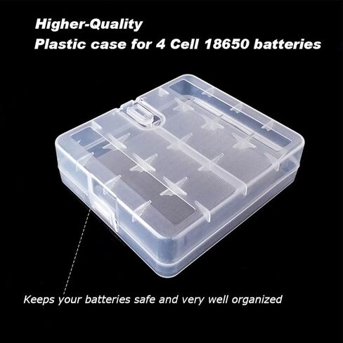 10 عبوات من علبة تخزين البطاريات البلاستيكية / صندوق / منظم / حامل لـ 4 بطاريات 18650 أو 8 بطاريات RCR123A - غلاف أبيض (4 فتحات - أبيض - 10 قطع) in Kuwait