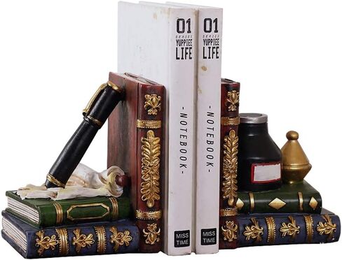 نهايات الكتب المرتبة على الرف - تخزين ثقيل عتيق للمكتب وأقراص مضغوطة وأقراص DVD وهدايا الاستكشاف (قلم وزجاجة حبر) in Kuwait