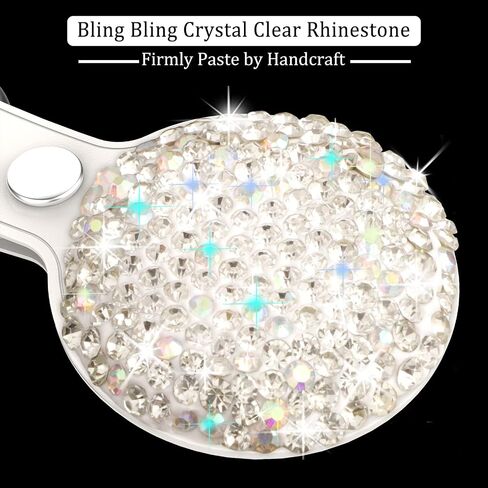 QearFun Bling Diamond Apple Airtag Case, Sparkly Leather Airtag Keychain Holder with Shiny Rhinestone, Glitter Girly Fancy Apple Air Tag Holder Gifts for Kids Girls Women(Black) in Saudi Arabia