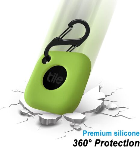 Geiomoo Silicone Case for Tile Mate 2022 Tracker, Soft Flexible Scratch Resistant Cover with Carabiner (Black) in Saudi Arabia