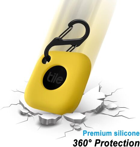 Geiomoo Silicone Case for Tile Mate 2022 Tracker, Soft Flexible Scratch Resistant Cover with Carabiner (Black) in Saudi Arabia