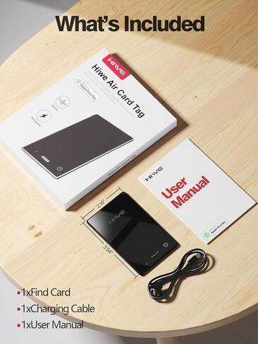 بطاقة تعقب المحفظة HiWe قابلة لإعادة الشحن، معتمدة من Apple MFi، مكتشف محفظة بلوتوث رفيعة 2 مم مع منبه عالٍ، تعمل مع Apple Find My (iOS فقط)، لجواز السفر والأمتعة، إلخ - أسود in Kuwait