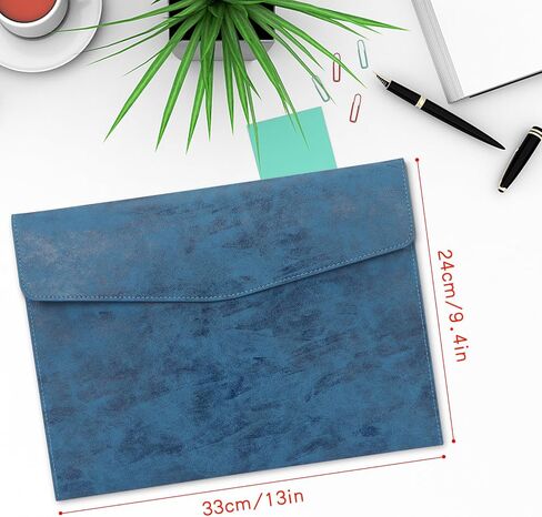 Toplive Document File Folder, Waterproof Thin PU Leather A4 Envelope Folder File Document Organizer Storage Case, Filing Envelope Folder with Magnetic Closure, Ash Black in Saudi Arabia