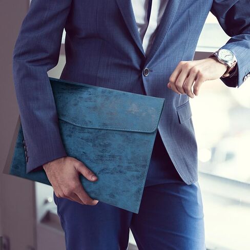 Toplive Document File Folder, Waterproof Thin PU Leather A4 Envelope Folder File Document Organizer Storage Case, Filing Envelope Folder with Magnetic Closure, Ash Black in Saudi Arabia